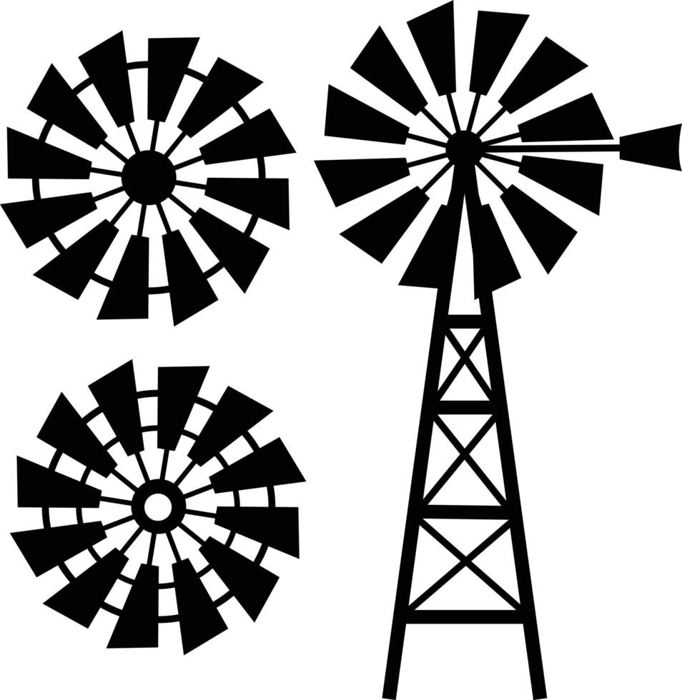 icône de moulin à vent sur fond blanc. signe de la ferme. symbole du moulin à vent de la ferme. style plat. vecteur