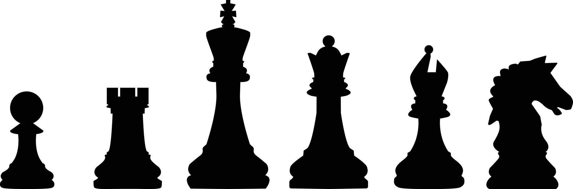 collection d'icônes simples d'échecs sur fond blanc. signe de pièces d'échecs. symbole du jeu d'échecs. style plat. vecteur