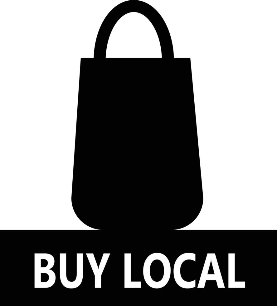 acheter icône locale fond blanc. soutenir l'autocollant des petites entreprises. style plat. vecteur