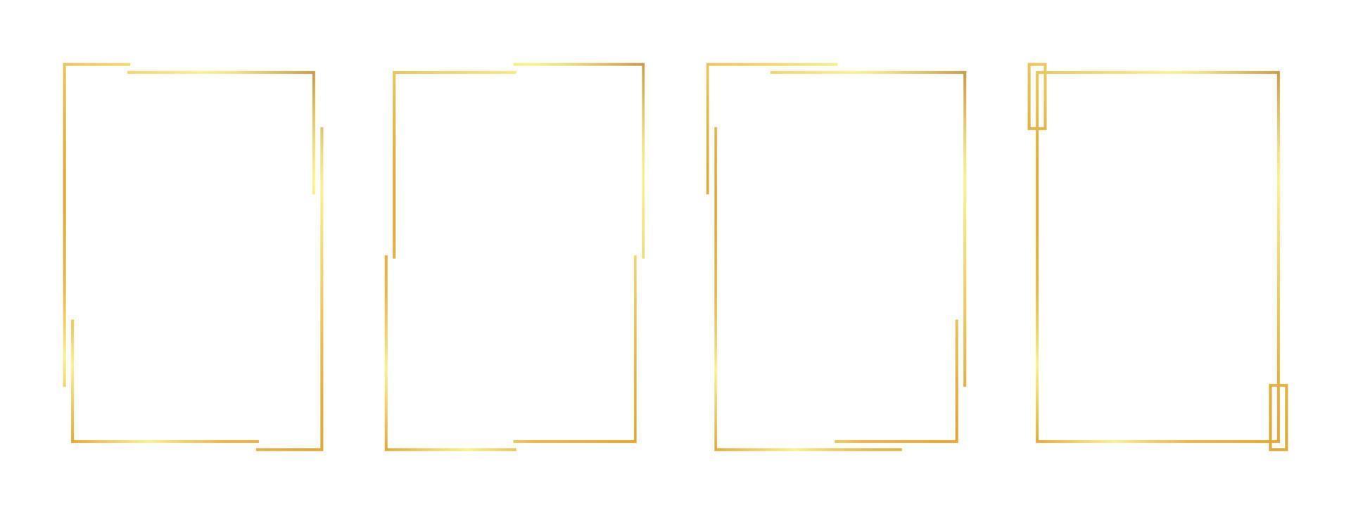 cadre doré rectangulaire vecteur