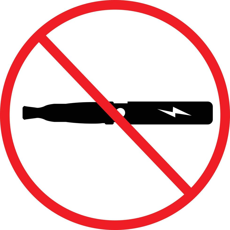 icône d'interdiction de cigarette électronique sur fond blanc. ne pas fumer les cigarettes électroniques chantent. aucun symbole de vapotage. style plat. vecteur