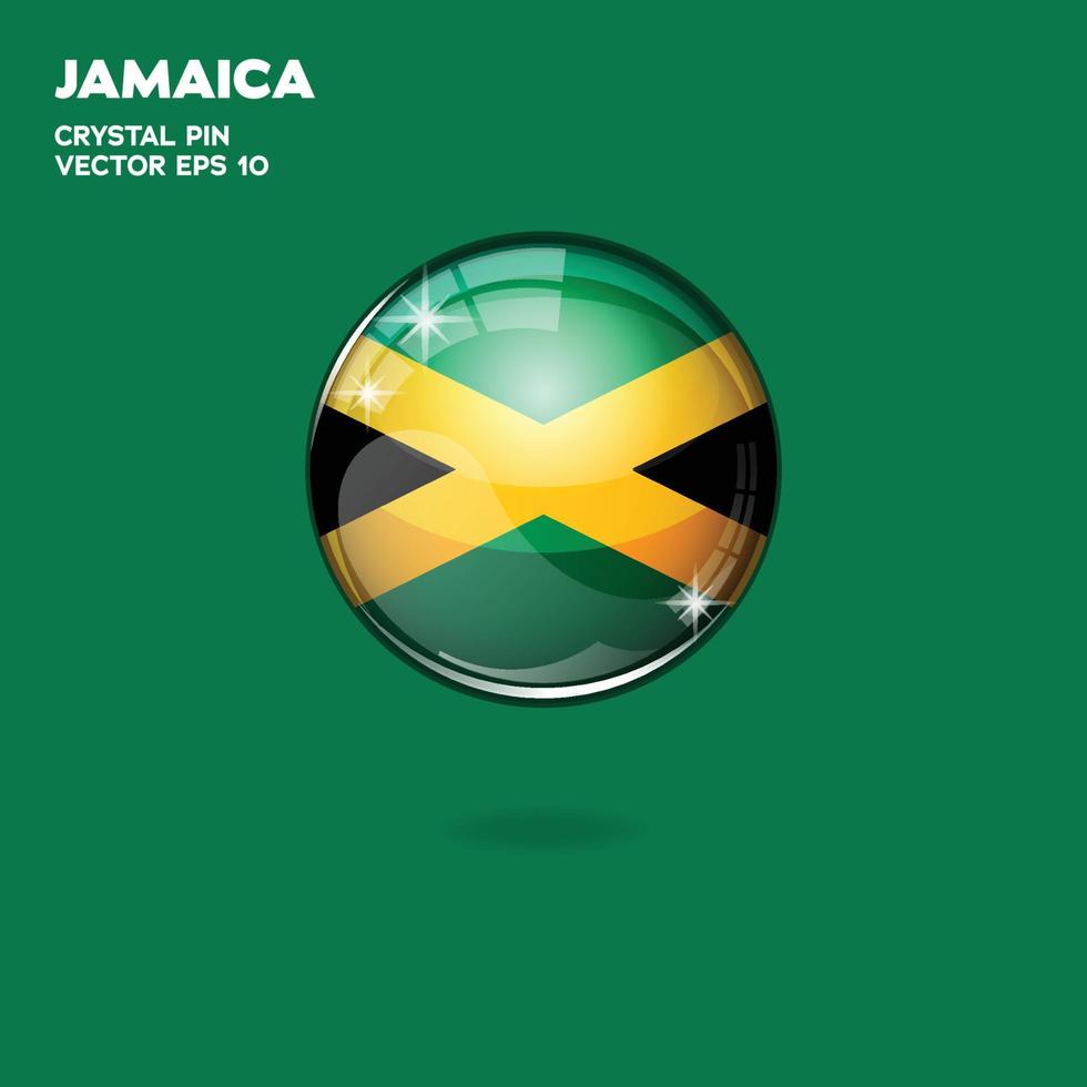 drapeau de la jamaïque boutons 3d vecteur