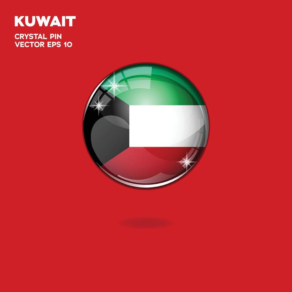 drapeau koweït boutons 3d vecteur