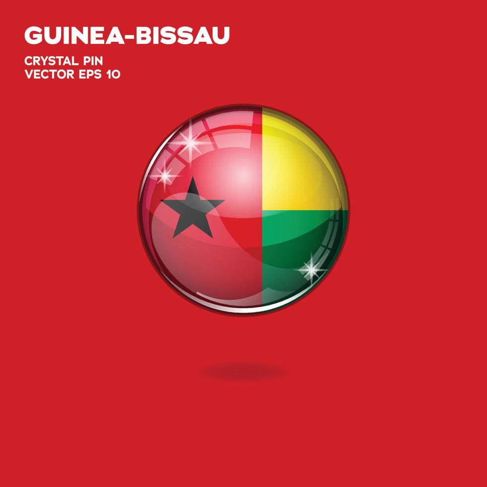 drapeau de la guinée-bissau boutons 3d vecteur