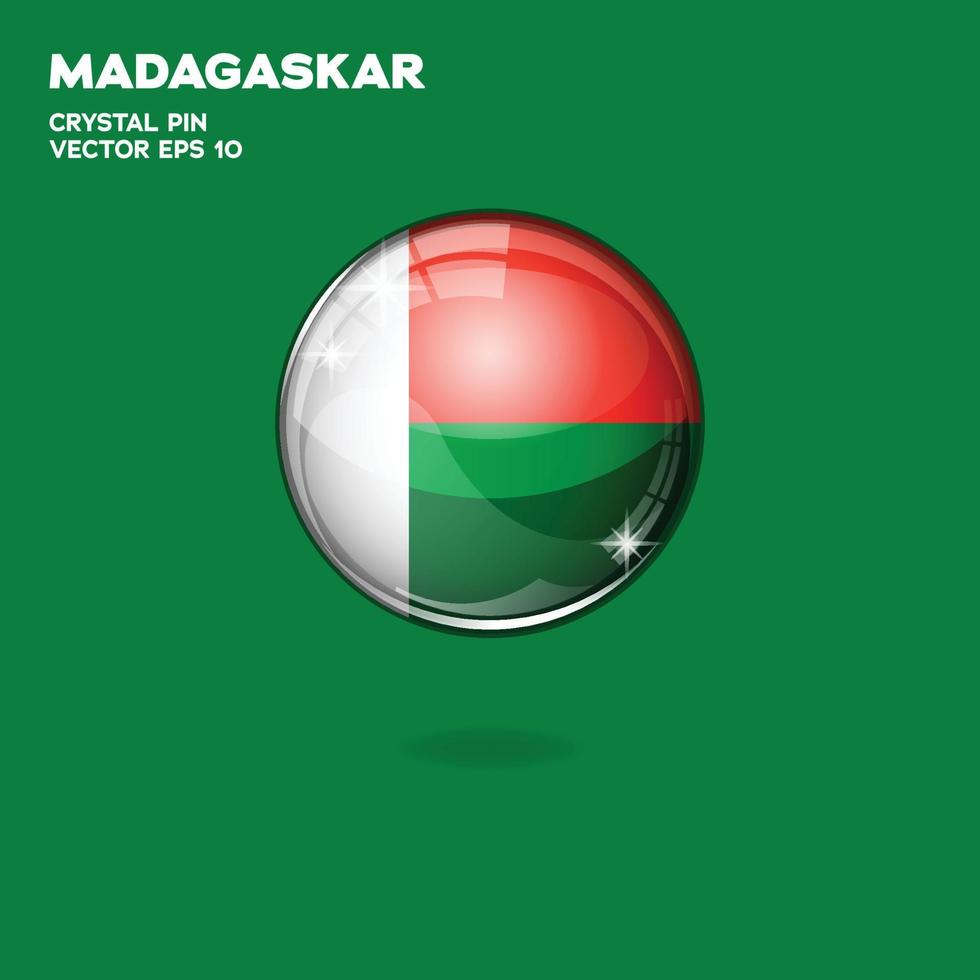 drapeau madagascar boutons 3d vecteur