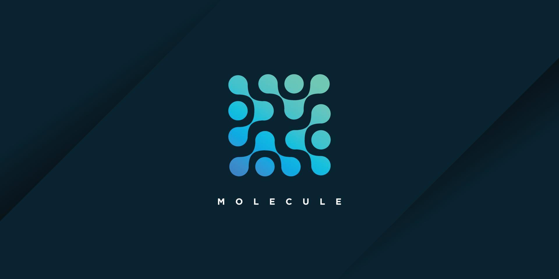 vecteur de conception de logo de molécule avec un style unique créatif moderne