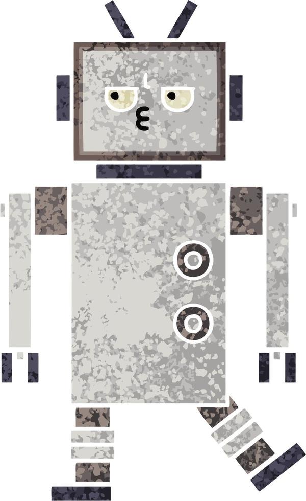 robot de dessin animé de style illustration rétro vecteur