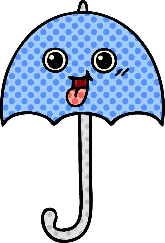 parapluie de dessin animé de style bande dessinée vecteur