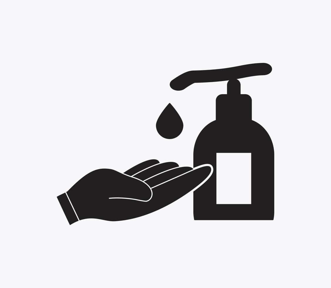 modèle de conception de logo de vecteur d'icône de main de lavage