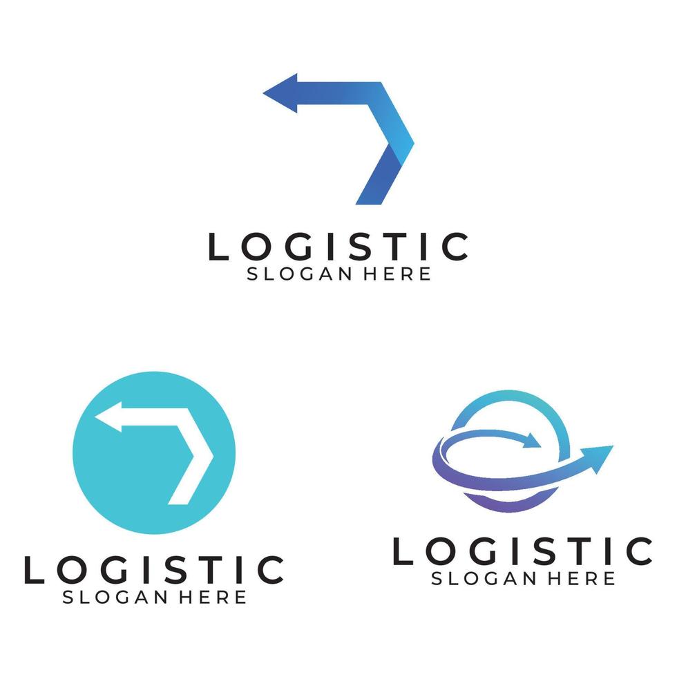 logo vectoriel de la société de logistique, logo d'icône de flèche, logo de livraison numérique rapide. en utilisant une édition vectorielle de logo simple et facile.