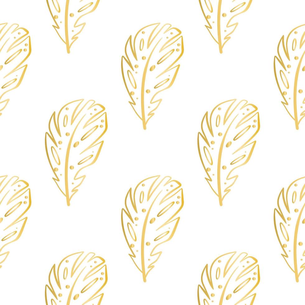 plumes décoratives dorées motif transparent illustration vectorielle vecteur