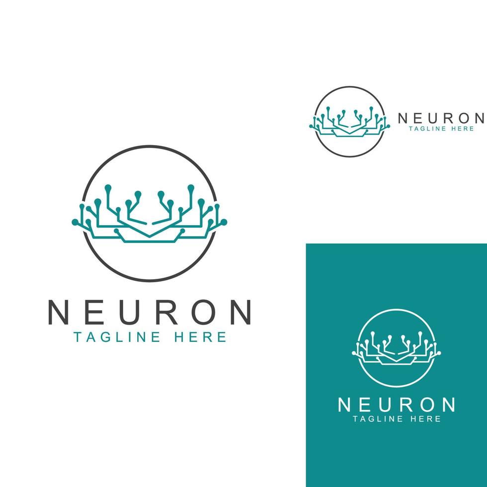 logo de neurone ou logo de cellule nerveuse avec modèle d'illustration de vecteur de concept.