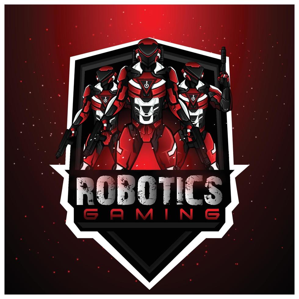 futurs soldats robotiques, mascotte de jeu esport vecteur