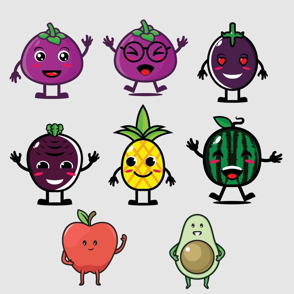 illustration de dessin animé de fruits .eps vecteur