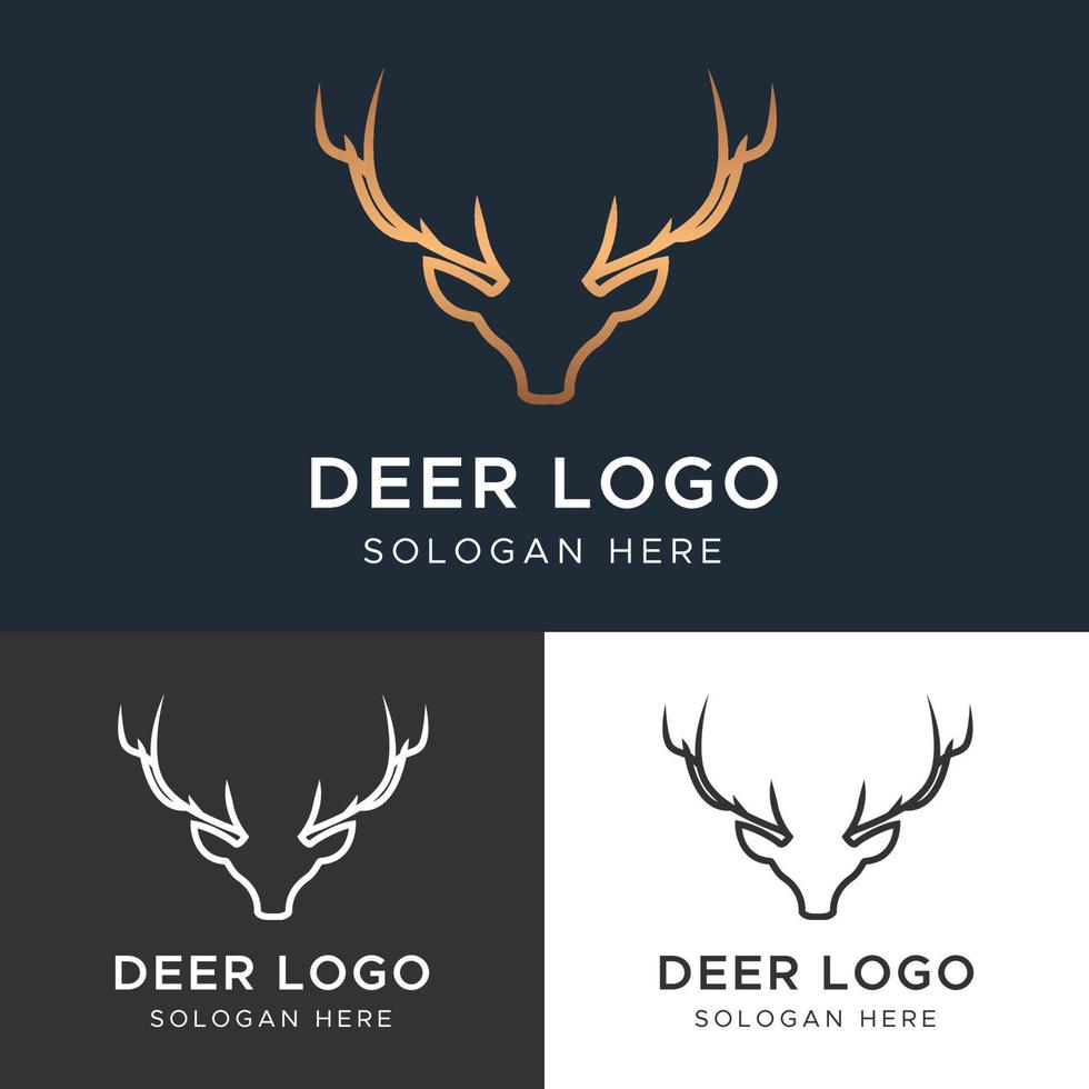 logo de cerf et modèle de logo de cerf sauvage vecteur