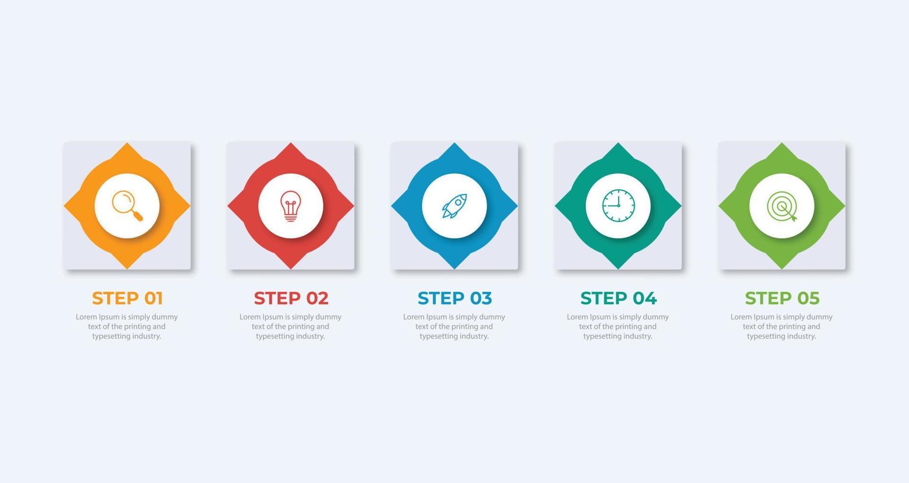 modèle de conception infographique d'entreprise avec des icônes et 5 options ou étapes vecteur