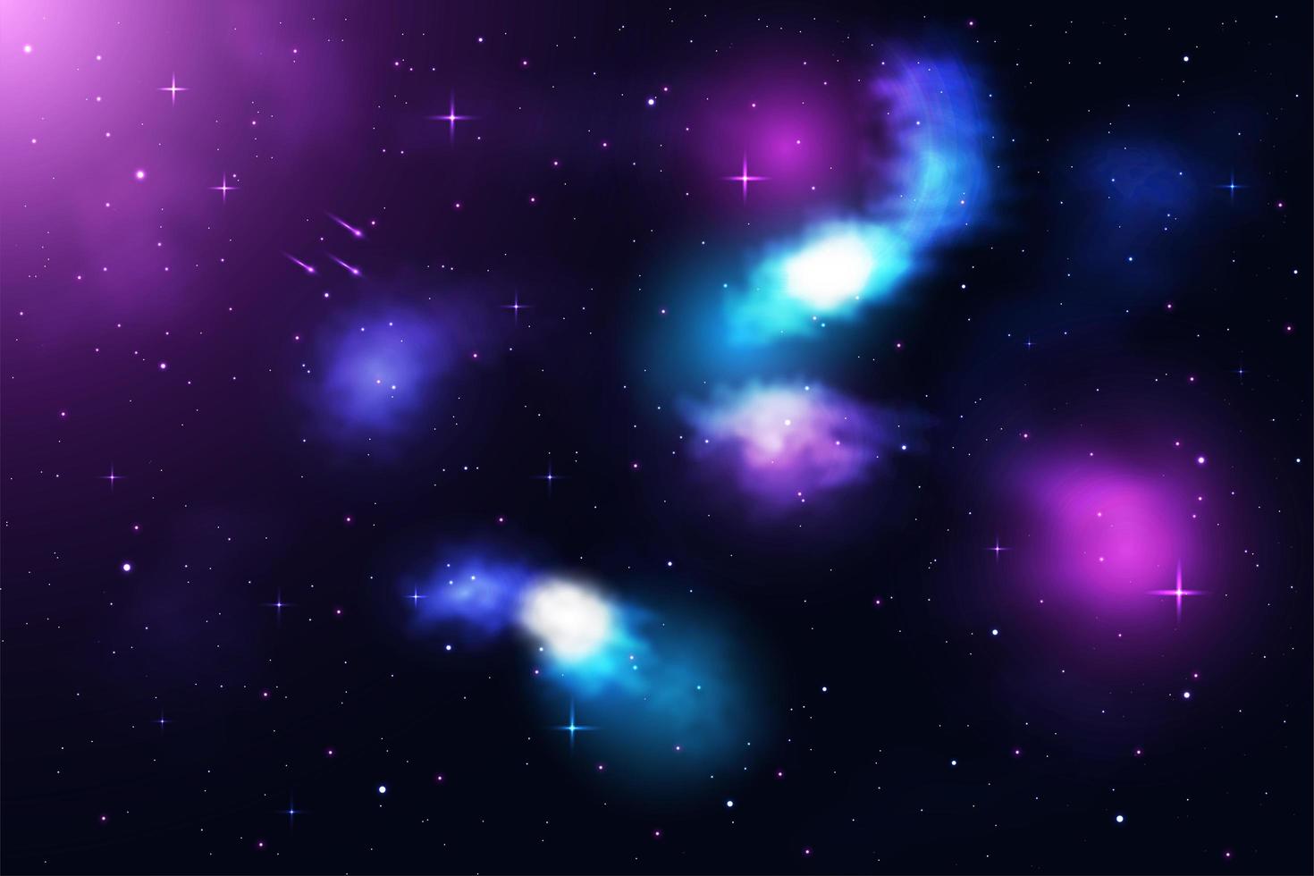 fond de galaxie avec des étoiles filantes vecteur