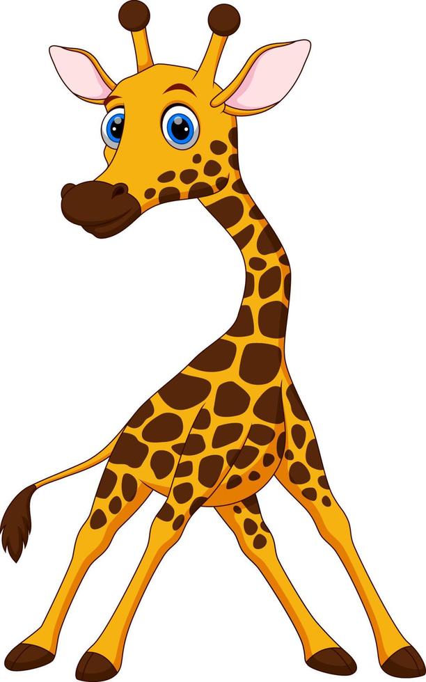 dessin animé mignon girafe vecteur