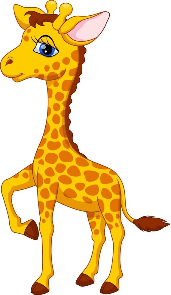 dessin animé mignon girafe vecteur