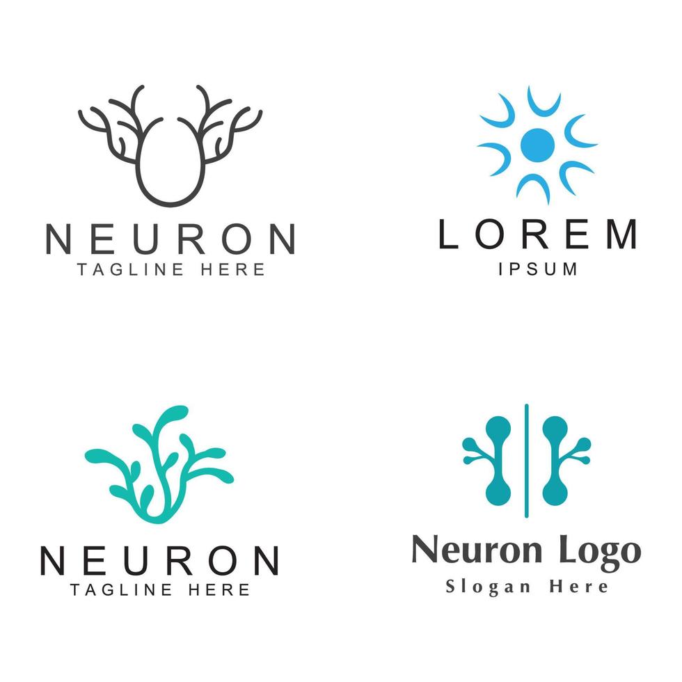 logo de neurone ou logo de cellule nerveuse avec modèle d'illustration de vecteur de concept.