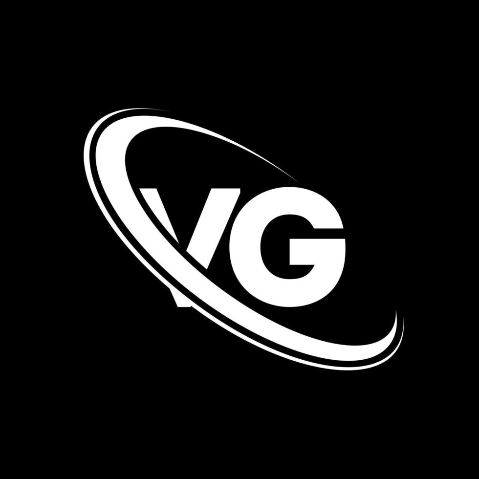 logo vg. conception vg. lettre vg blanche. création de logo de lettre vg. lettre initiale vg cercle lié logo monogramme majuscule. vecteur