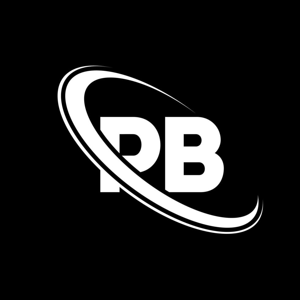 logo pb. conception pb. lettre pb blanche. création de logo de lettre pb. lettre initiale pb cercle lié logo monogramme majuscule. vecteur
