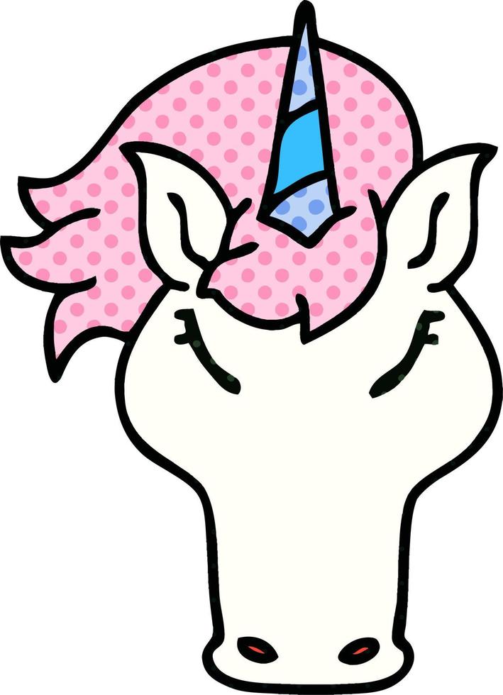 licorne de dessin animé de style bande dessinée excentrique vecteur