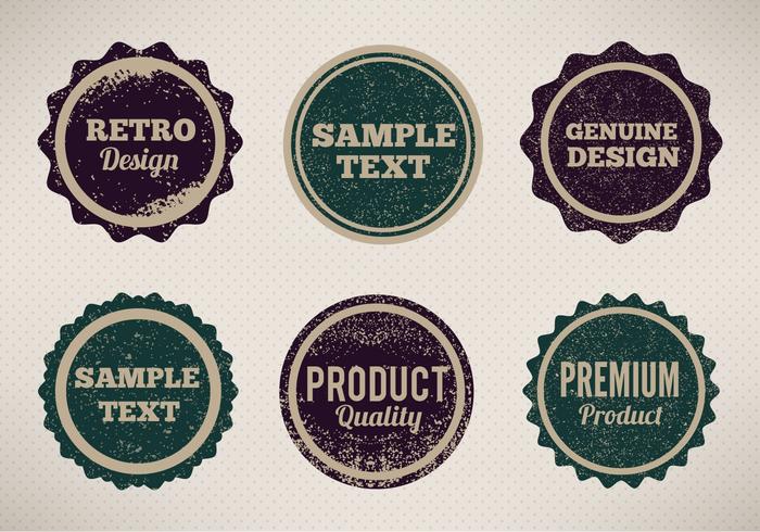 Badges de style Vintage Vintage Vintage avec grunge érodé vecteur