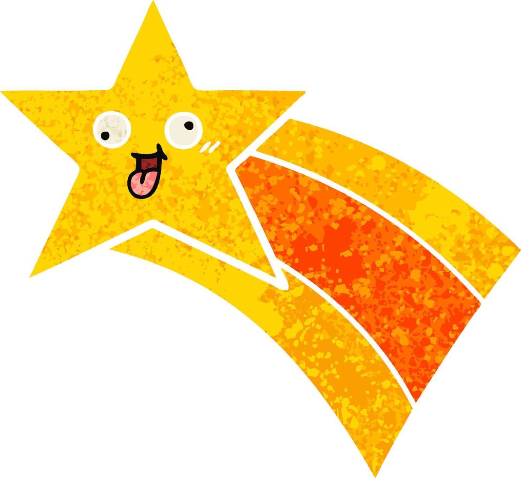 étoile arc-en-ciel de tir de dessin animé de style illustration rétro vecteur