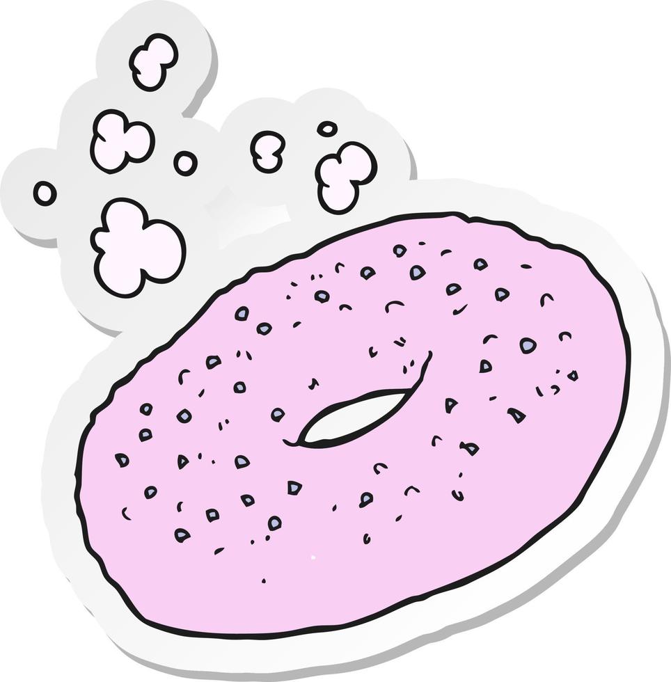 autocollant d'un bagel de dessin animé vecteur