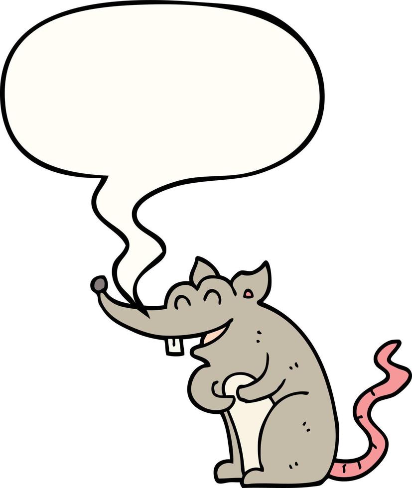 rat de dessin animé et bulle de dialogue vecteur