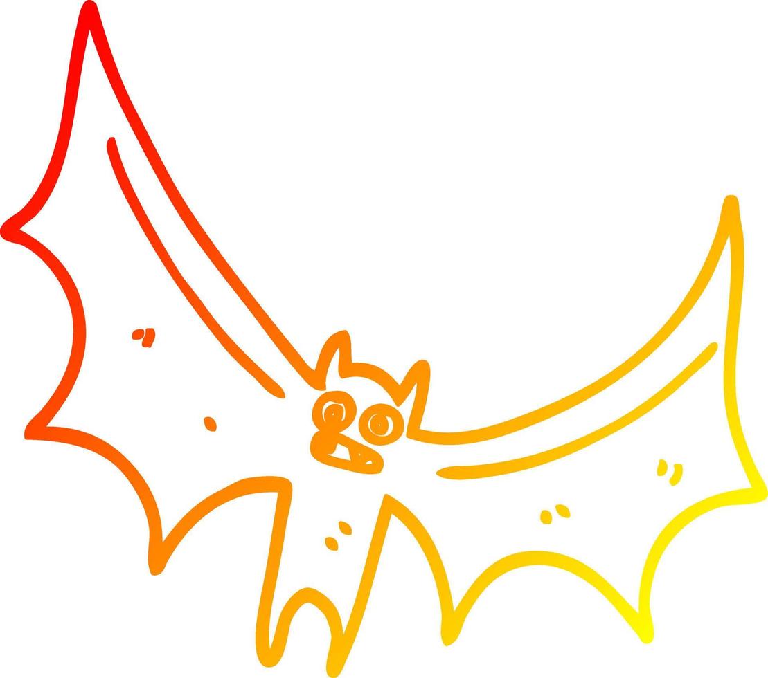 chauve-souris de dessin animé de dessin de ligne de gradient chaud vecteur