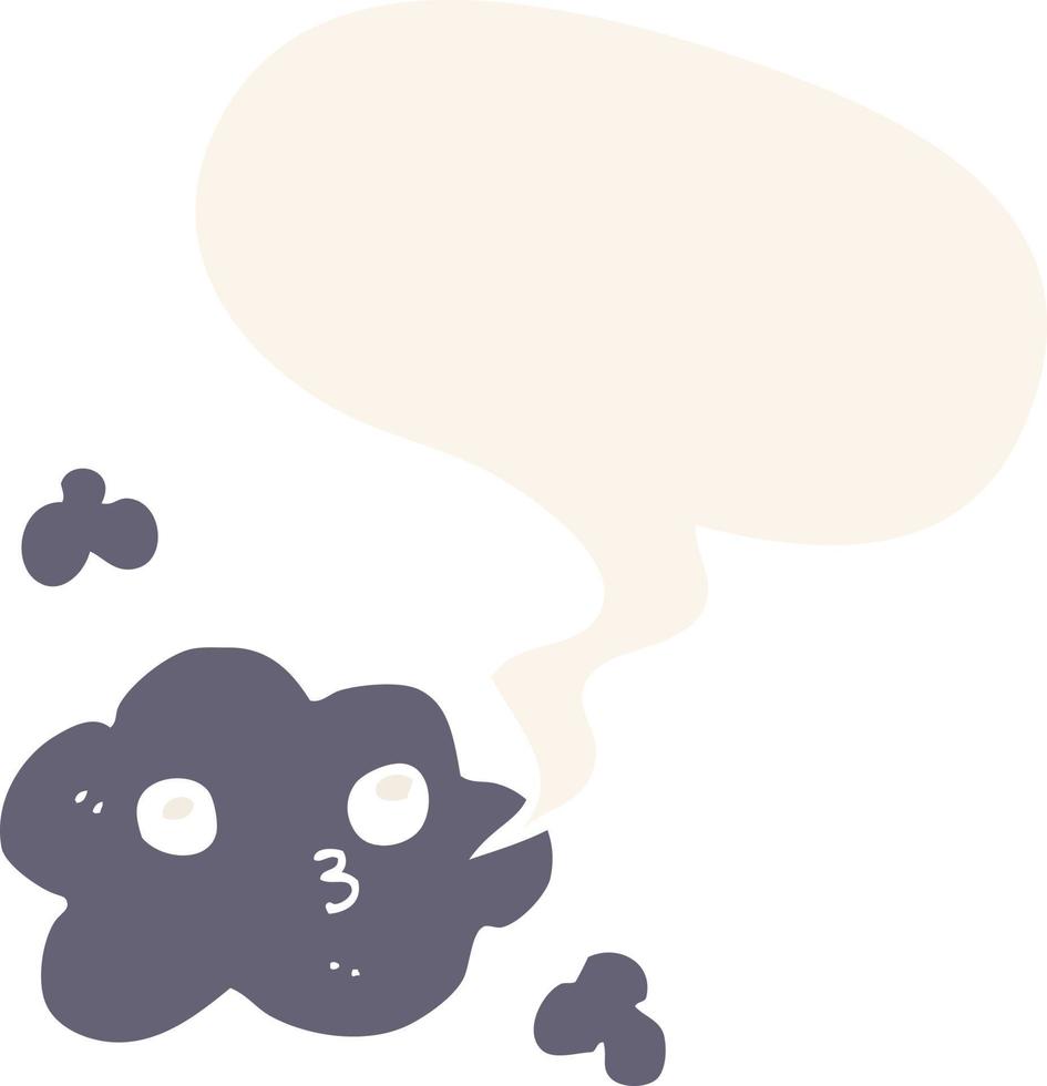 nuage de dessin animé mignon et bulle de dialogue dans un style rétro vecteur
