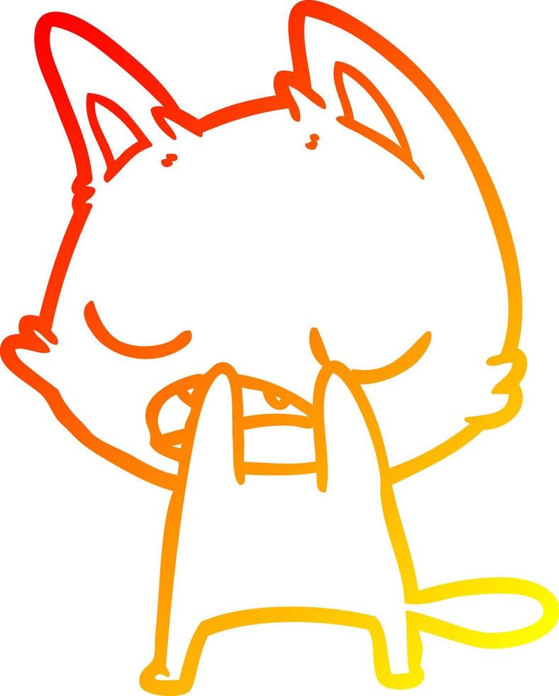 dessin de ligne de gradient chaud dessin animé de chat parlant vecteur