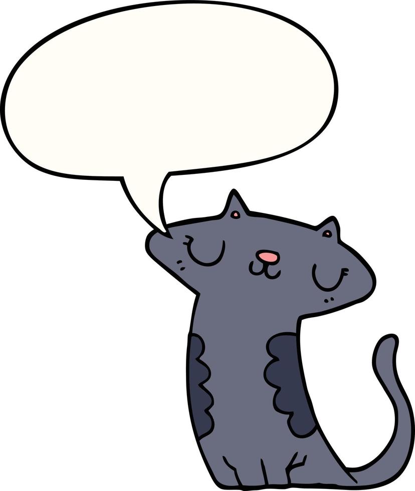 chat de dessin animé et bulle de dialogue vecteur
