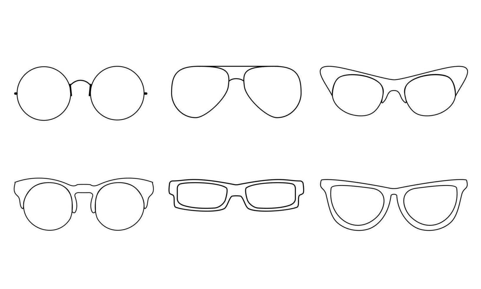 ensemble de lunettes lunettes de soleil illustration doodle croquis ligne vecteur eps10