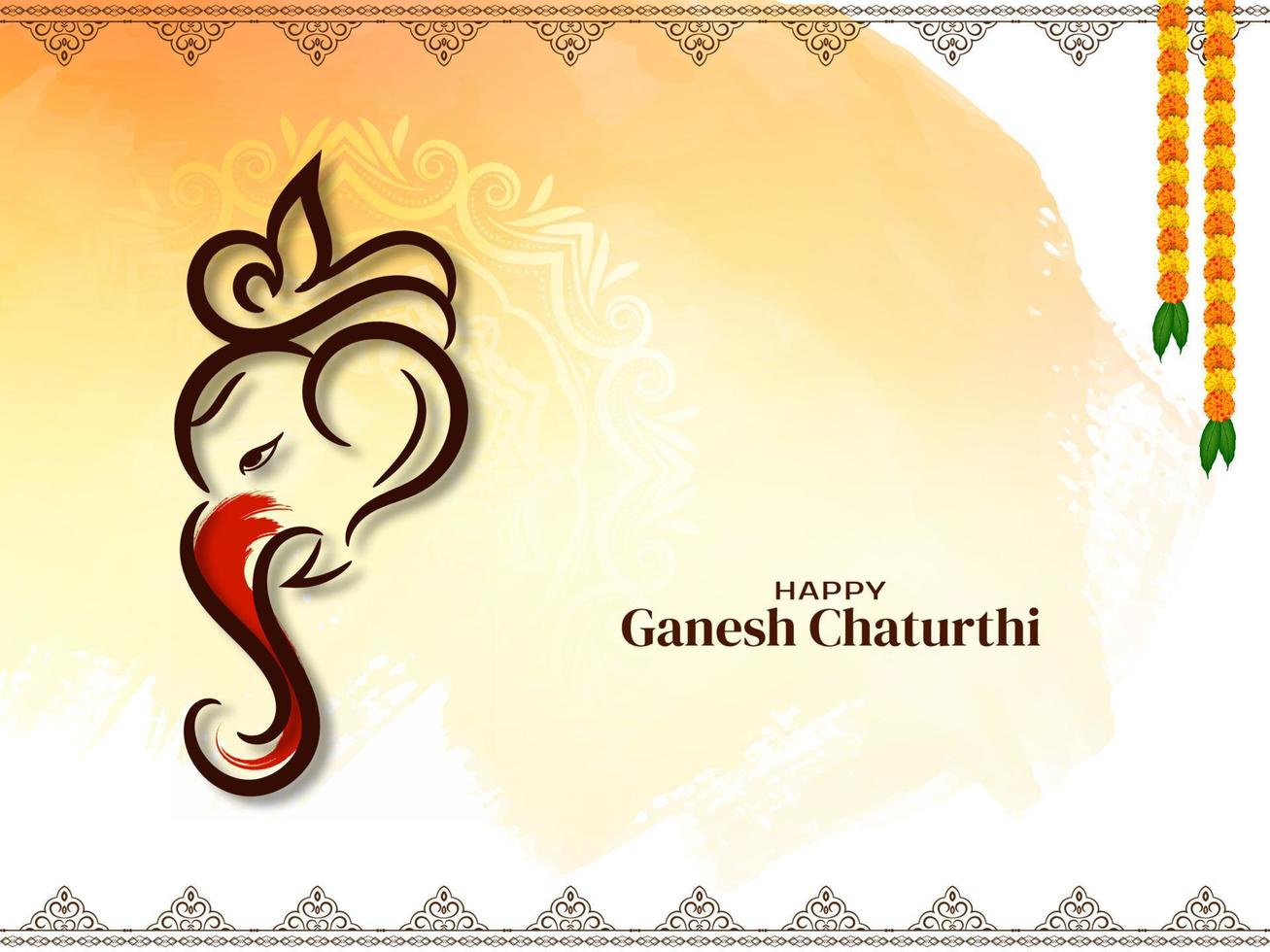 joyeux ganesh chaturthi fond de fête traditionnelle indienne vecteur