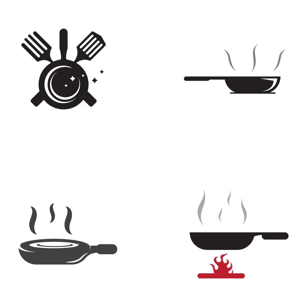 logos pour ustensiles de cuisine, marmites, spatules et cuillères de cuisine. à l'aide d'un concept de conception de modèle d'illustration vectorielle. vecteur