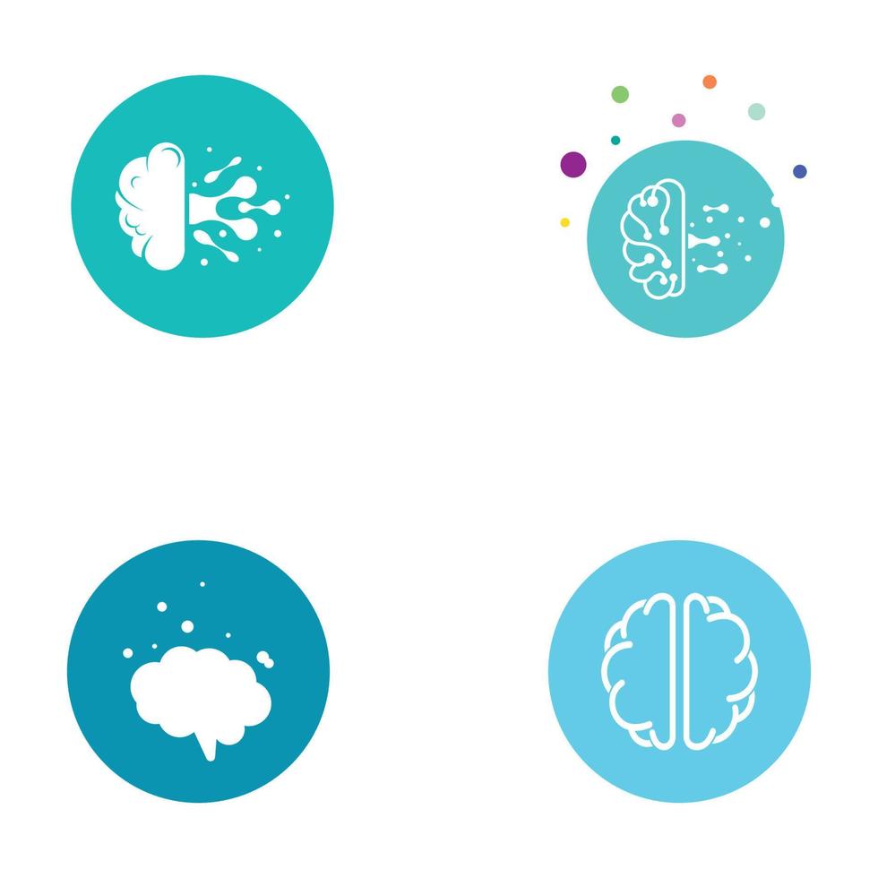 logo du cerveau. logo du cerveau avec combinaison de technologie et de cellules nerveuses de la partie cérébrale, avec modèle d'illustration vectorielle de concept de conception. vecteur