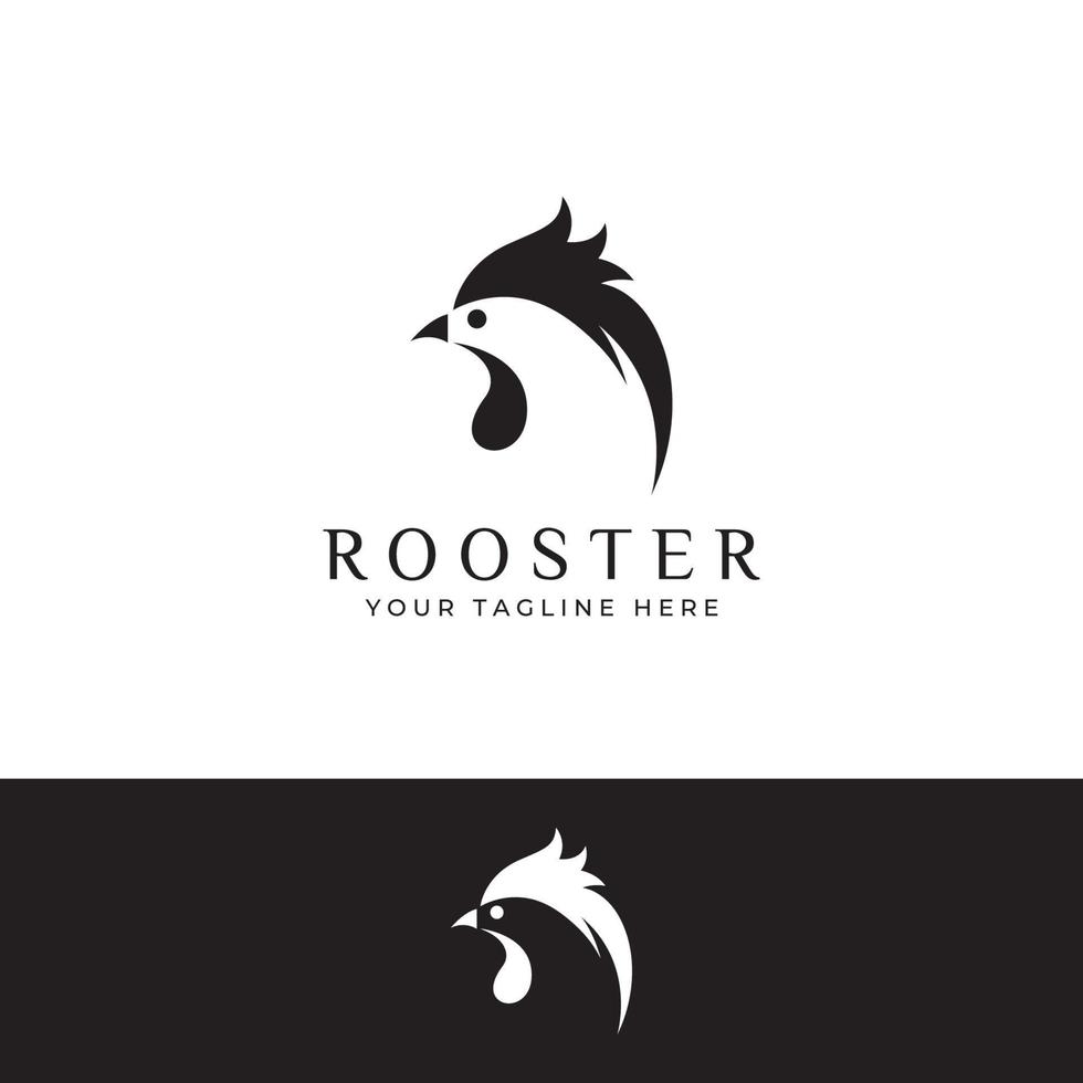 logo de poulet, logo de tête de coq avec combinaison de poisson. logo pour entreprise, restaurant ou restaurant ou stand de nourriture. en utilisant l'illustration vectorielle simple penditan. vecteur