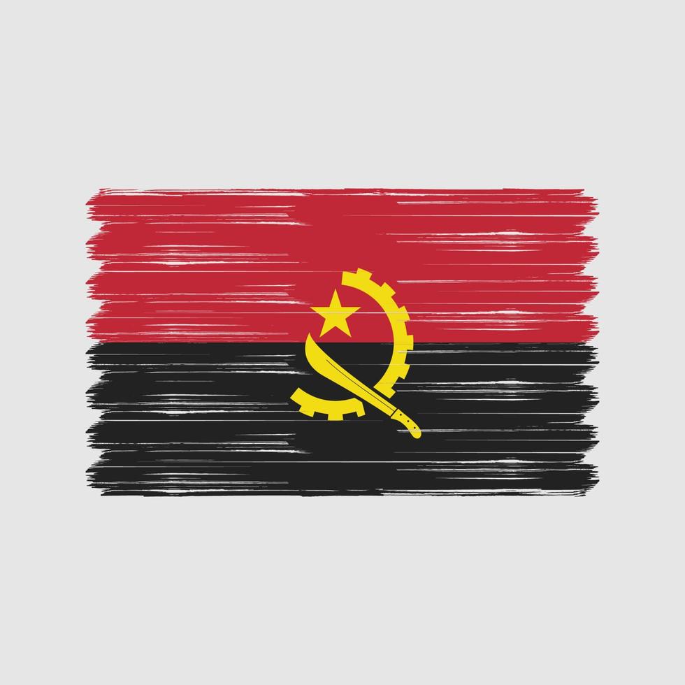 pinceau drapeau angola. drapeau national vecteur