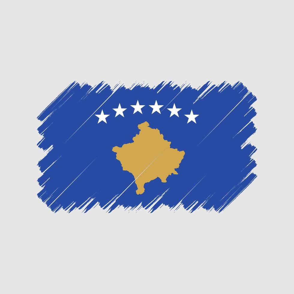 pinceau drapeau du kosovo. drapeau national vecteur