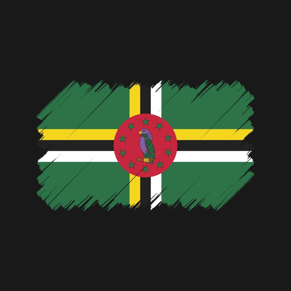 pinceau drapeau dominique. drapeau national vecteur