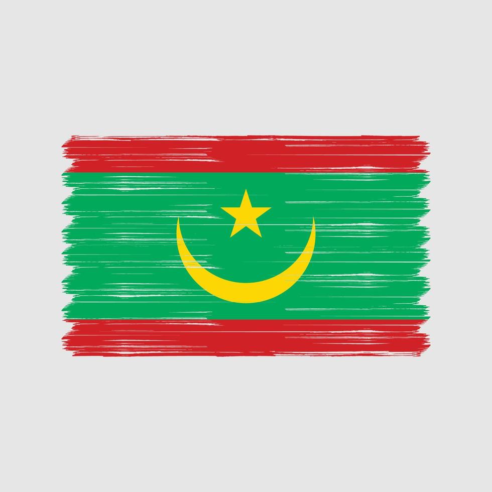 pinceau drapeau mauritanie. drapeau national vecteur
