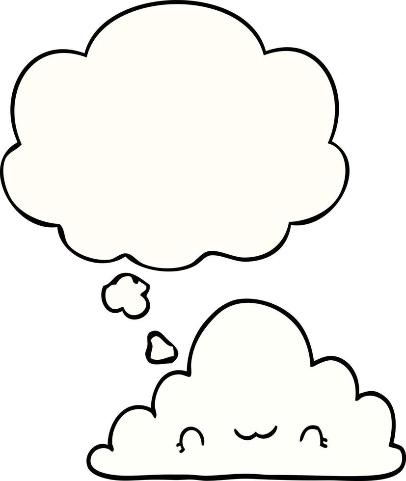 nuage de dessin animé mignon et bulle de pensée vecteur