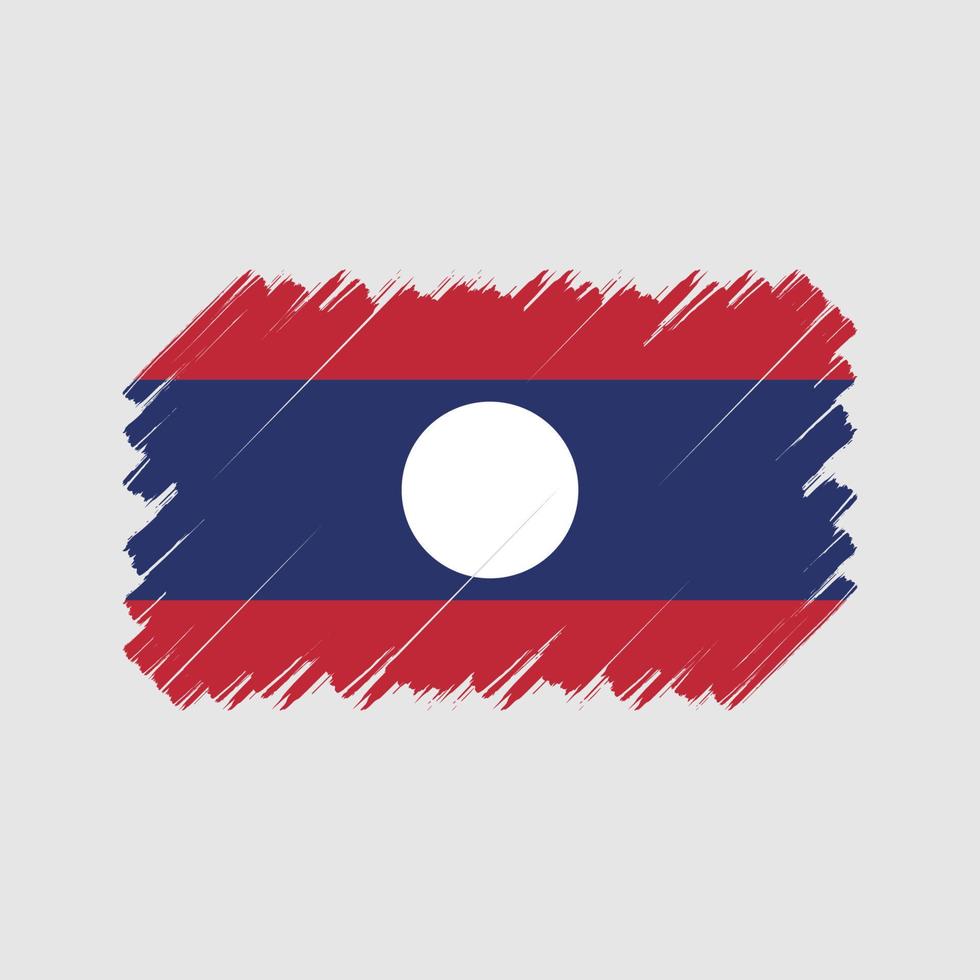 brosse de drapeau du laos. drapeau national vecteur