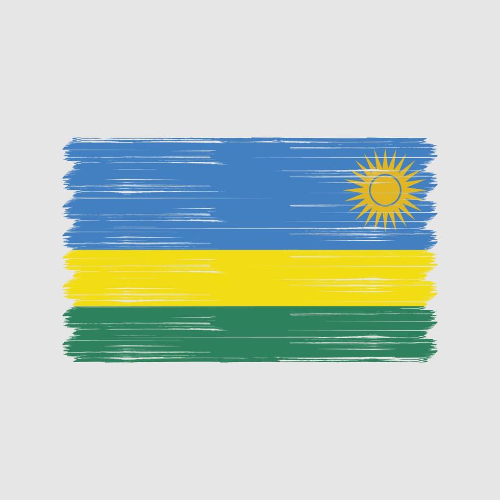 pinceau drapeau rwandais. drapeau national vecteur