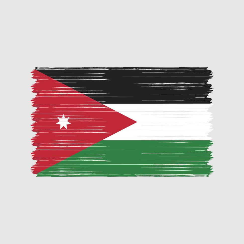 pinceau drapeau jordanien. drapeau national vecteur