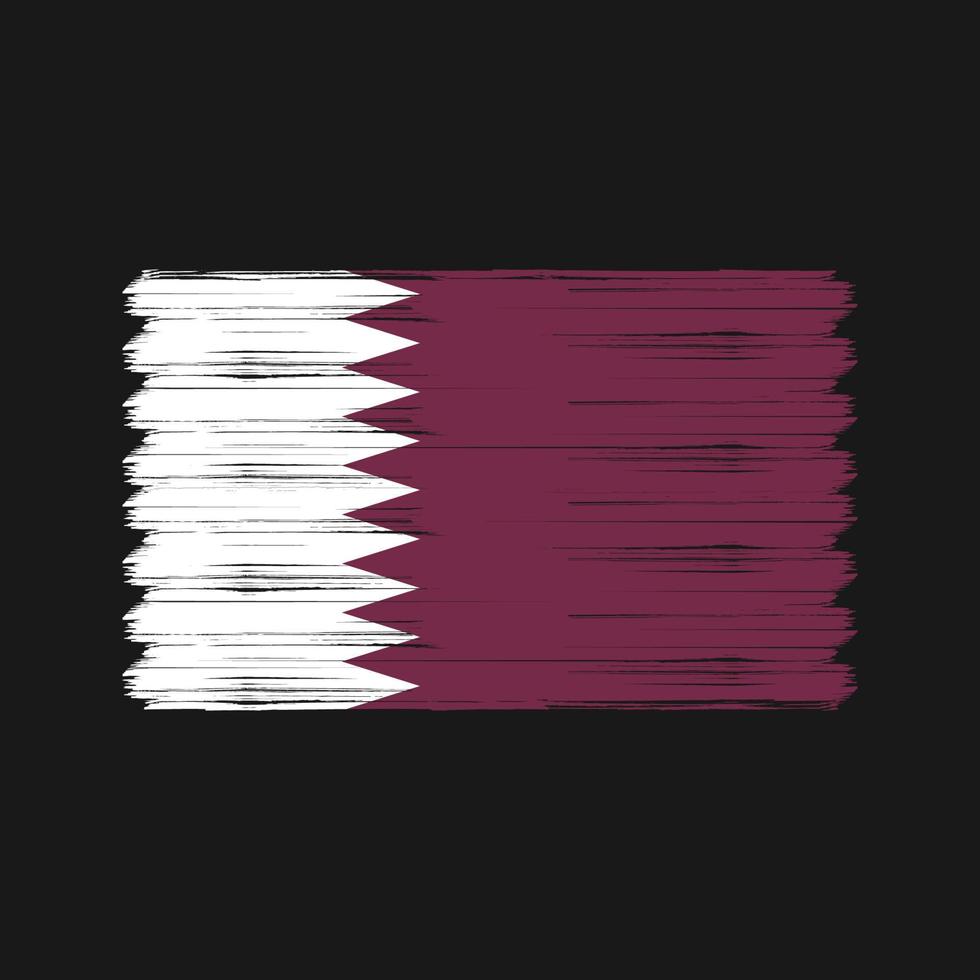 pinceau drapeau qatar. drapeau national vecteur