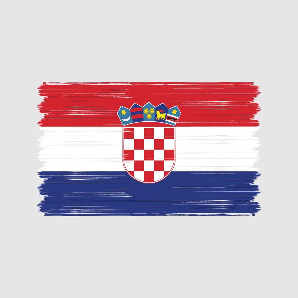 pinceau drapeau croatie. drapeau national vecteur